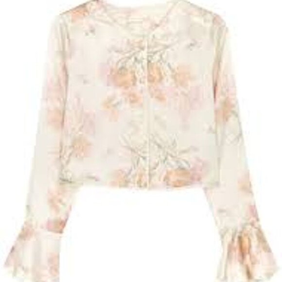 LoveShackFancy Loveshackfancy silk button down blouse - Picture 1 of 9